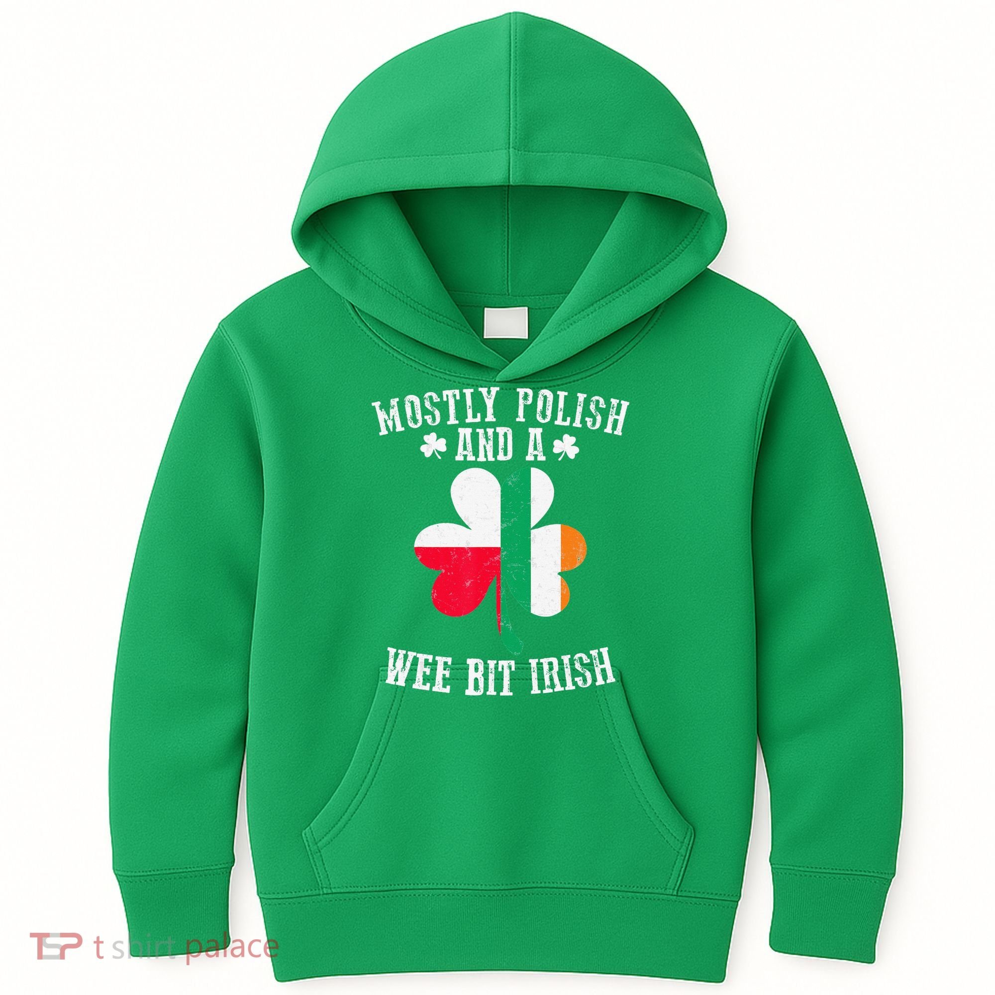 Polish Wee Bit Irish Poland Funny St Patricks Day Kids Hoodie