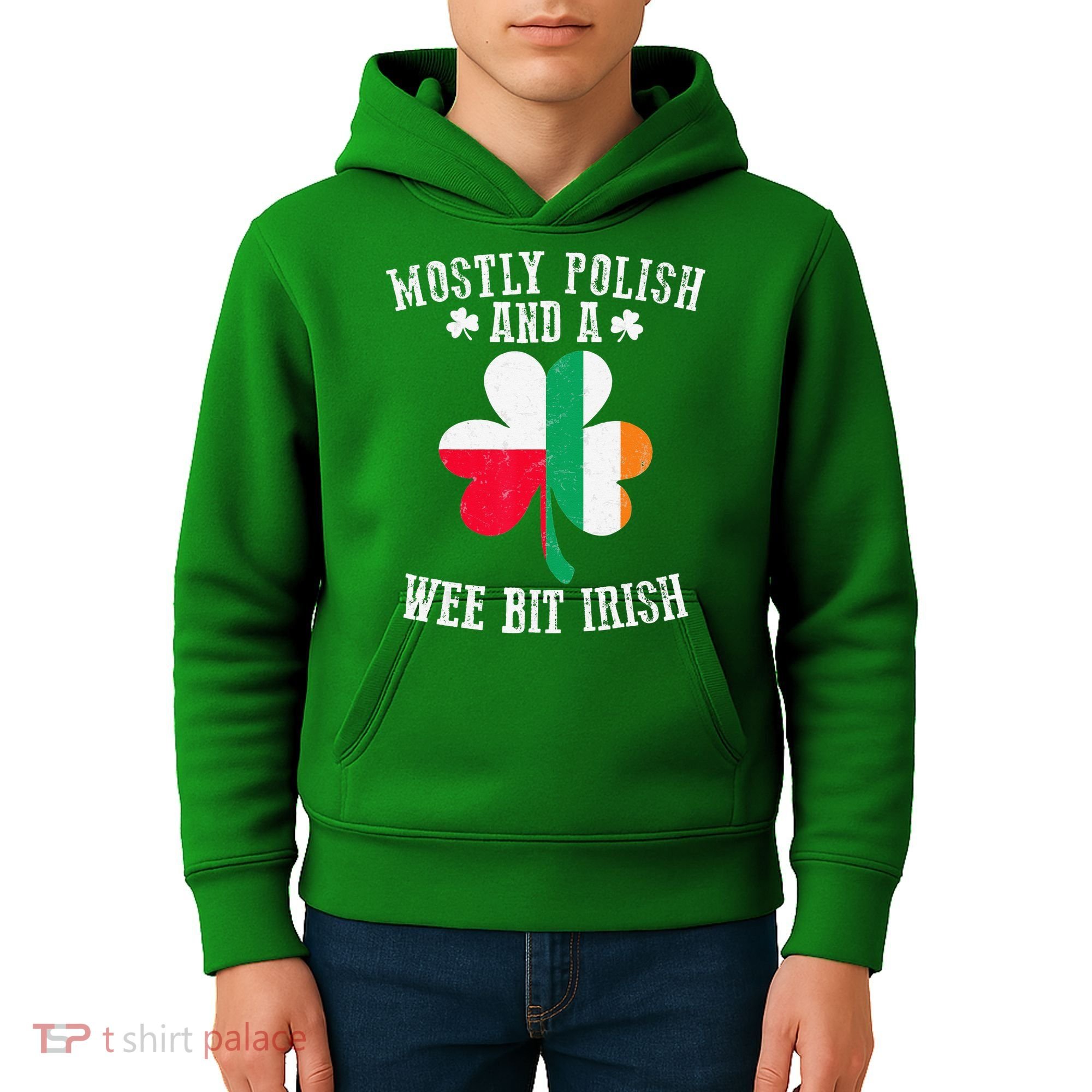 Polish Wee Bit Irish Poland Funny St Patricks Day Kids Hoodie
