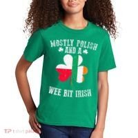 Polish Wee Bit Irish Poland Funny St Patricks Day Kids T-Shirt thumb 2