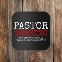 Pastor Warning Church Religious Faith Jesus Funny Christian Coaster thumb 0