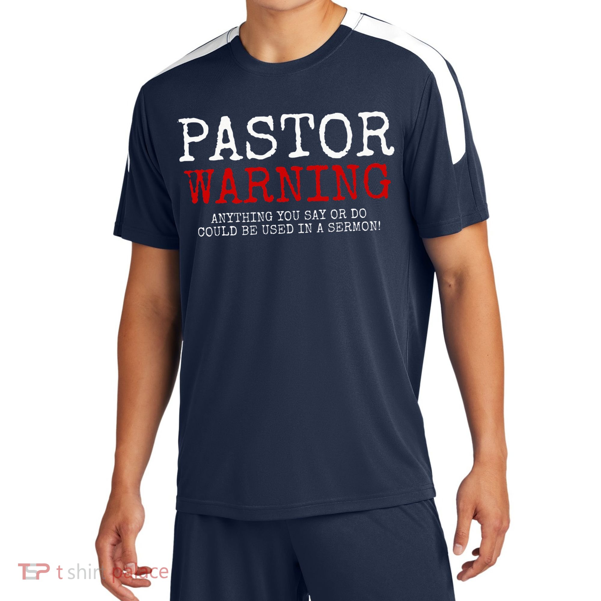 Pastor Warning Church Religious Faith Jesus Funny Christian Sport-Tek Competitor United Soccer Jersey