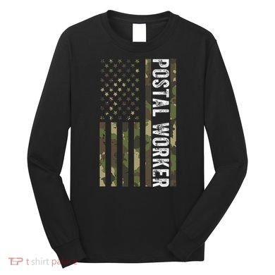 Postal Worker Camouflage American Flag Us Postal Service Long Sleeve Shirt