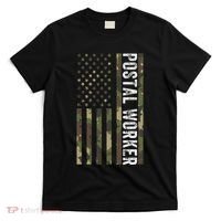 Postal Worker Camouflage American Flag Us Postal Service T-Shirt thumb 0