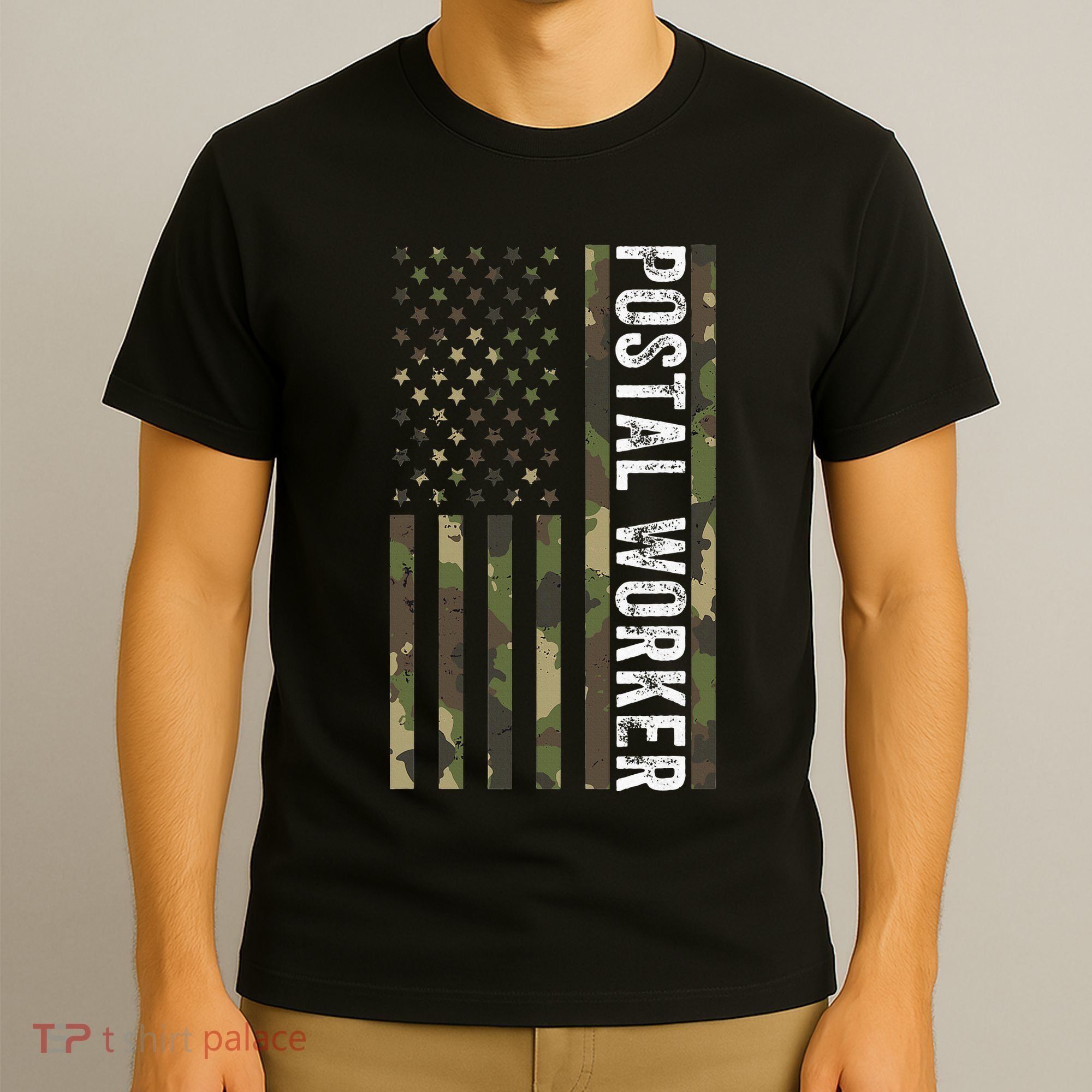 Postal Worker Camouflage American Flag Us Postal Service T-Shirt