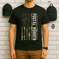 Postal Worker Camouflage American Flag Us Postal Service T-Shirt thumb 6