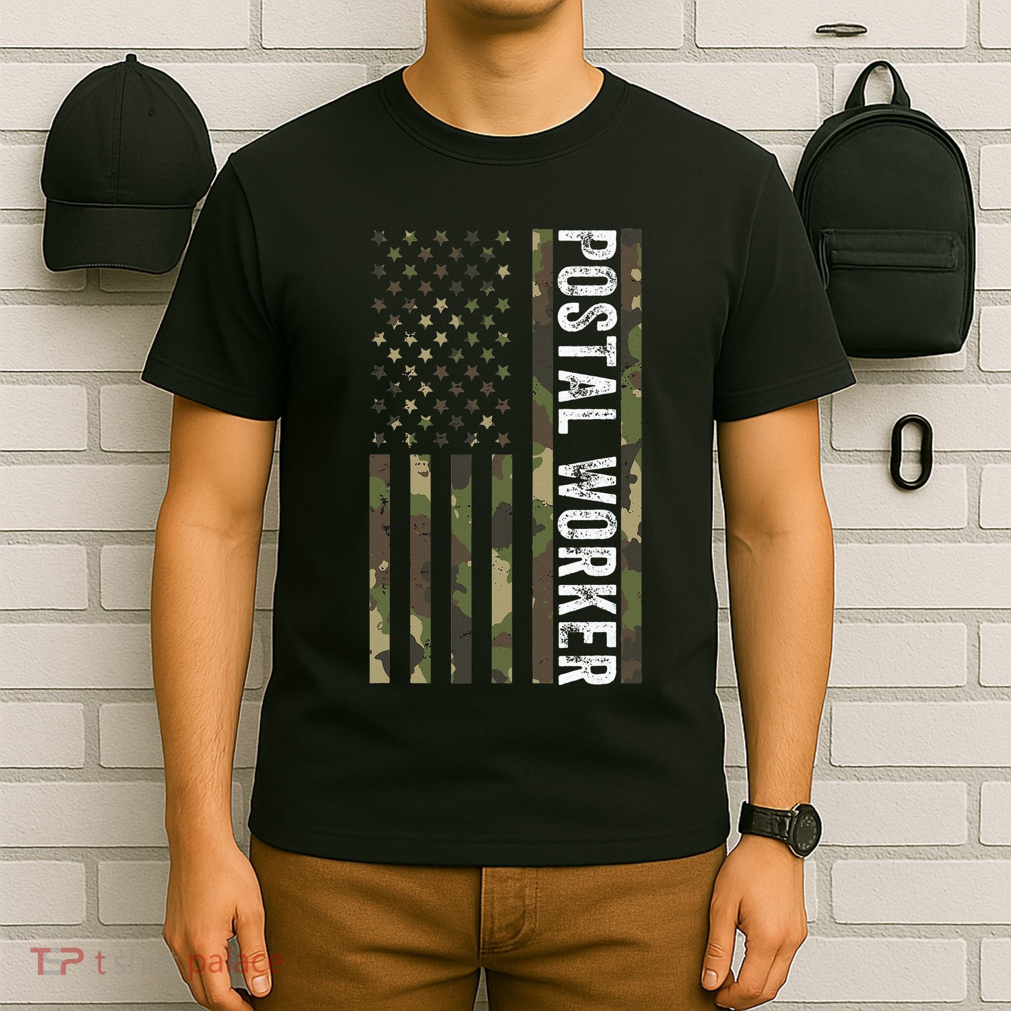Postal Worker Camouflage American Flag Us Postal Service T-Shirt