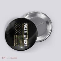 Postal Worker Camouflage American Flag Us Postal Service Button thumb 0