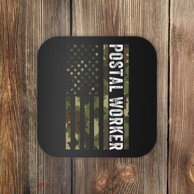 Postal Worker Camouflage American Flag Us Postal Service Coaster