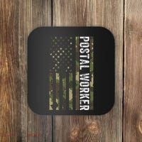 Postal Worker Camouflage American Flag Us Postal Service Coaster thumb 0