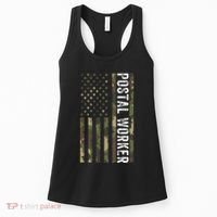 Postal Worker Camouflage American Flag Us Postal Service Women's Tank Top thumb 0