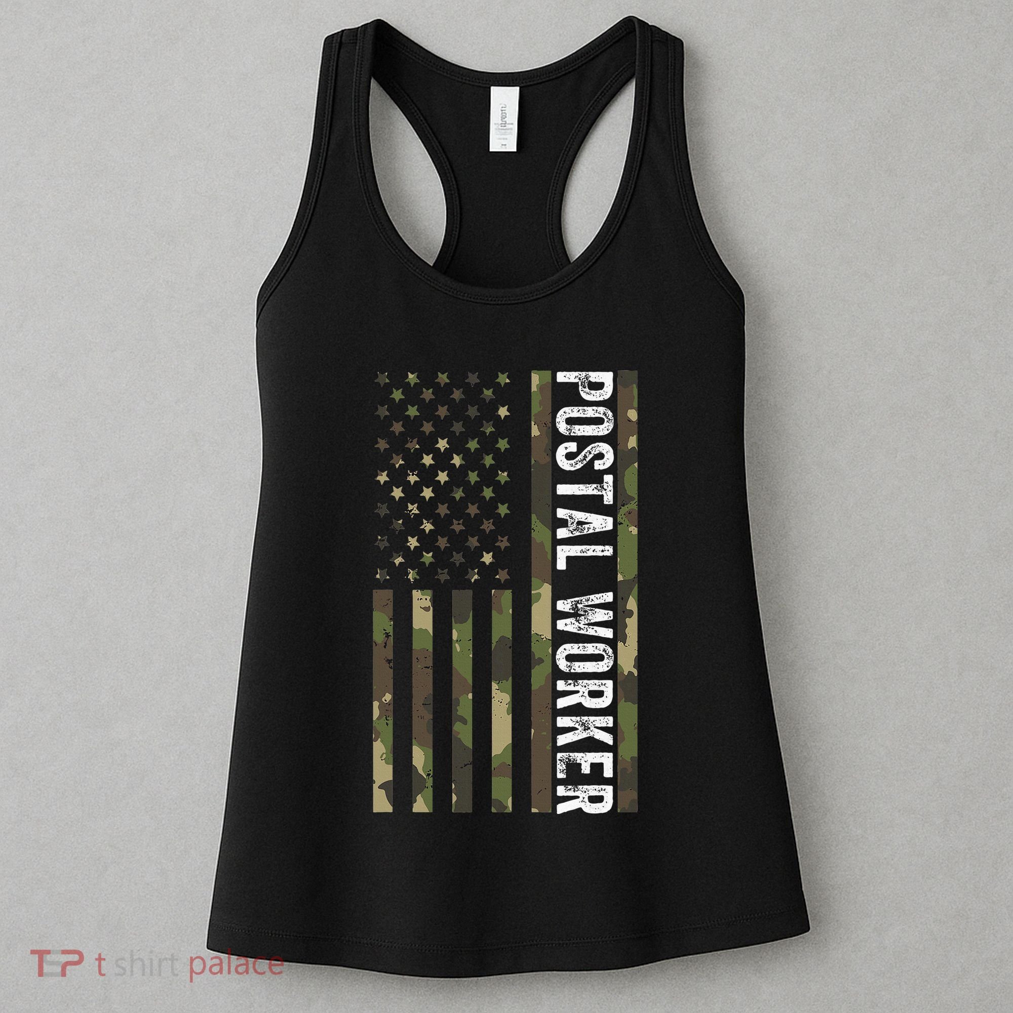 Postal Worker Camouflage American Flag Us Postal Service Women's Tank Top