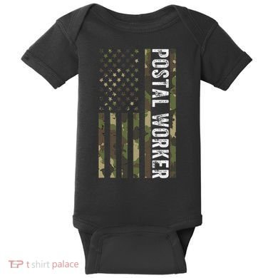 Postal Worker Camouflage American Flag Us Postal Service Baby Bodysuit