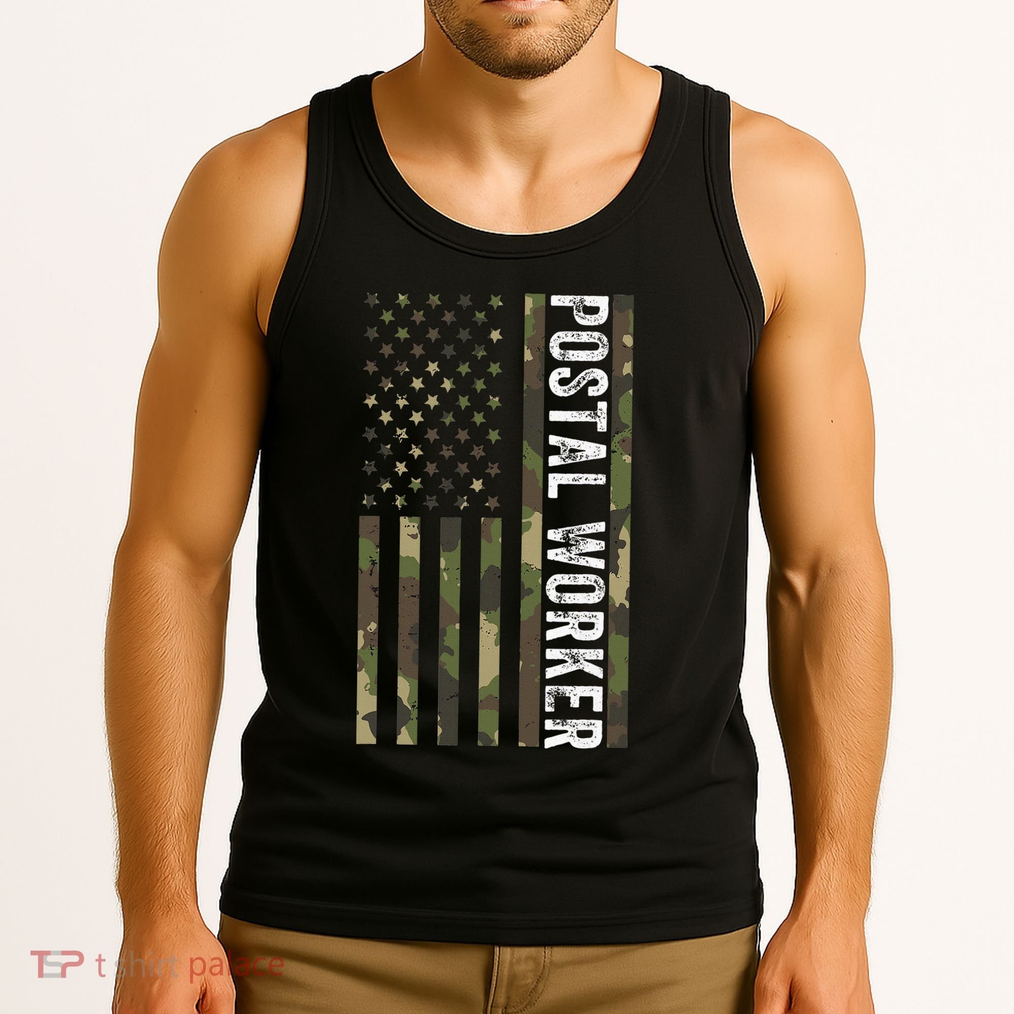 Postal Worker Camouflage American Flag Us Postal Service Tank Top