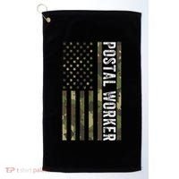 Postal Worker Camouflage American Flag Us Postal Service Golf Towel thumb 0