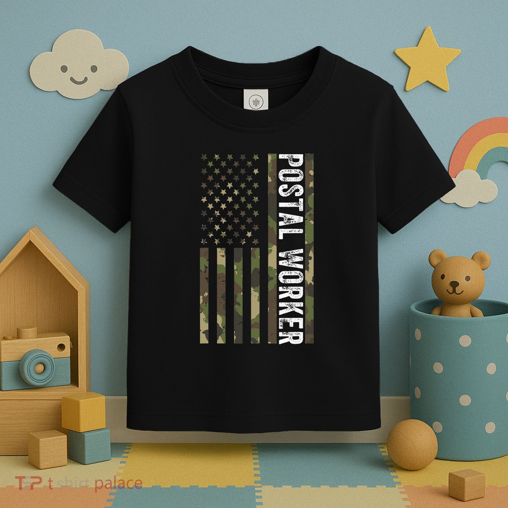 Postal Worker Camouflage American Flag Us Postal Service Toddler T-Shirt