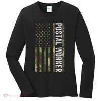 Postal Worker Camouflage American Flag Us Postal Service Women's Long Sleeve Shirt thumb 0