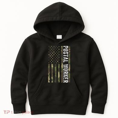 Postal Worker Camouflage American Flag Us Postal Service Kids Hoodie