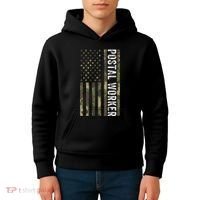 Postal Worker Camouflage American Flag Us Postal Service Kids Hoodie thumb 4
