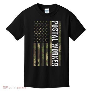 Postal Worker Camouflage American Flag Us Postal Service Kids T-Shirt