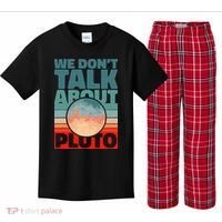 Planets We don't talk about pluto funny astronaut Kids Plaid Pajama Set thumb 0
