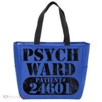 Psych Ward Escaped Funnytal Patient Halloween Costume Tote Bag thumb 0