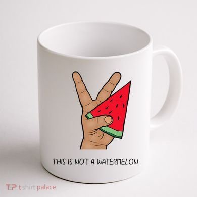 Palestine Watermelon Flag Support Gaza & Freedom! Coffee Mug back