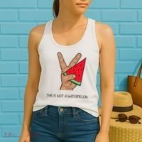 Palestine Watermelon Flag Support Gaza & Freedom! Women's Tank Top thumb 2