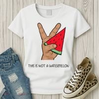 Palestine Watermelon Flag Support Gaza & Freedom! Women's T-Shirt thumb 3