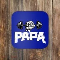 Papa Weightlifting FatherS Day Fitness Dad Meaningful Gift Coaster thumb 0