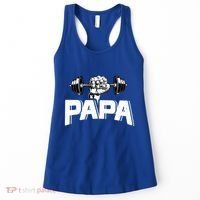 Papa Weightlifting FatherS Day Fitness Dad Meaningful Gift Women's Tank Top thumb 0