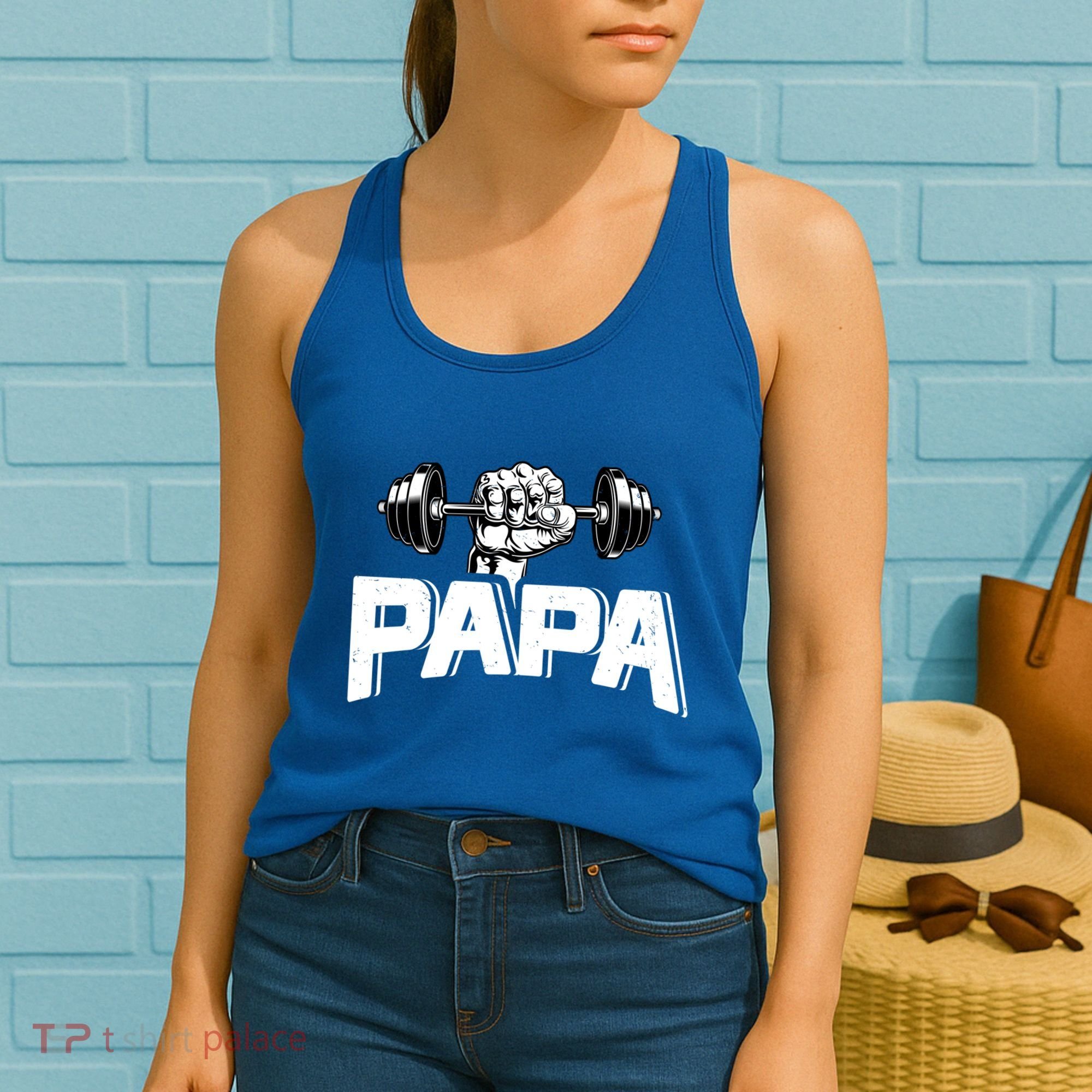 Papa Weightlifting FatherS Day Fitness Dad Meaningful Gift Women's Tank Top