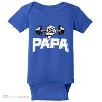 Papa Weightlifting FatherS Day Fitness Dad Meaningful Gift Baby Bodysuit thumb 0