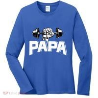 Papa Weightlifting FatherS Day Fitness Dad Meaningful Gift Women's Long Sleeve Shirt thumb 0