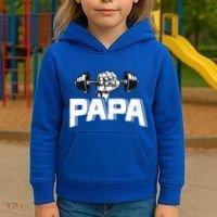 Papa Weightlifting FatherS Day Fitness Dad Meaningful Gift Kids Hoodie thumb 3