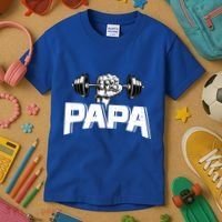 Papa Weightlifting FatherS Day Fitness Dad Meaningful Gift Kids T-Shirt thumb 3