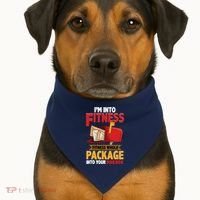 Postal Worker Funny Mailman Postman IM Into Fitness USA-Made Doggie Bandana thumb 1