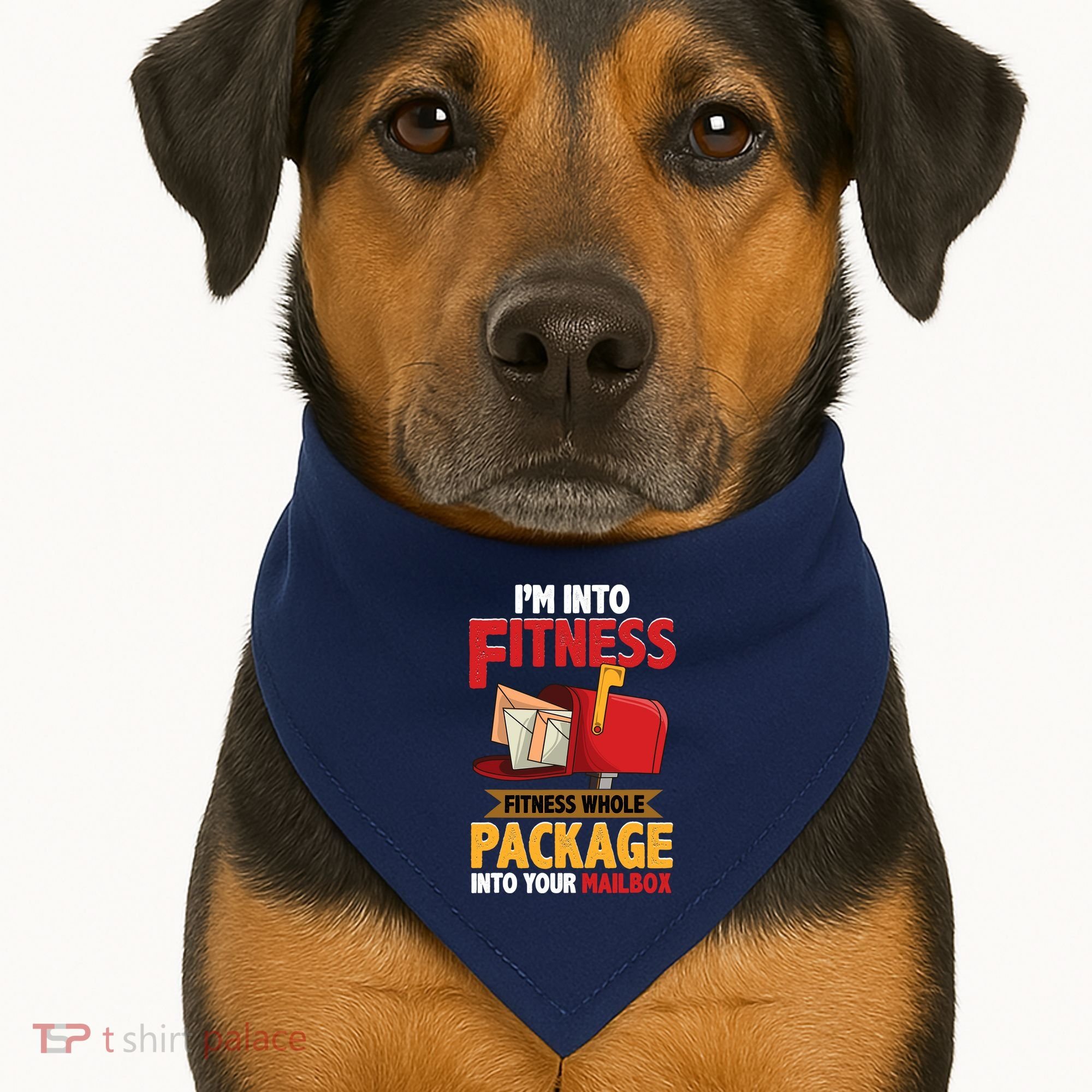 Postal Worker Funny Mailman Postman IM Into Fitness USA-Made Doggie Bandana