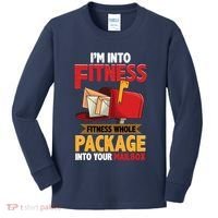 Postal Worker Funny Mailman Postman IM Into Fitness Kids Long Sleeve Shirt thumb 0