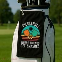 Pickleball Where Friends Get Smashed Pickle Ball Women Golf Towel thumb 2