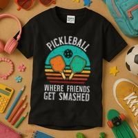 Pickleball Where Friends Get Smashed Pickle Ball Women Kids T-Shirt thumb 3