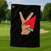 Palestine Watermelon Flag Support Gaza & Freedom! Golf Towel thumb 1