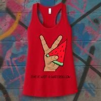 Palestine Watermelon Flag Support Gaza & Freedom! Women's Tank Top thumb 3
