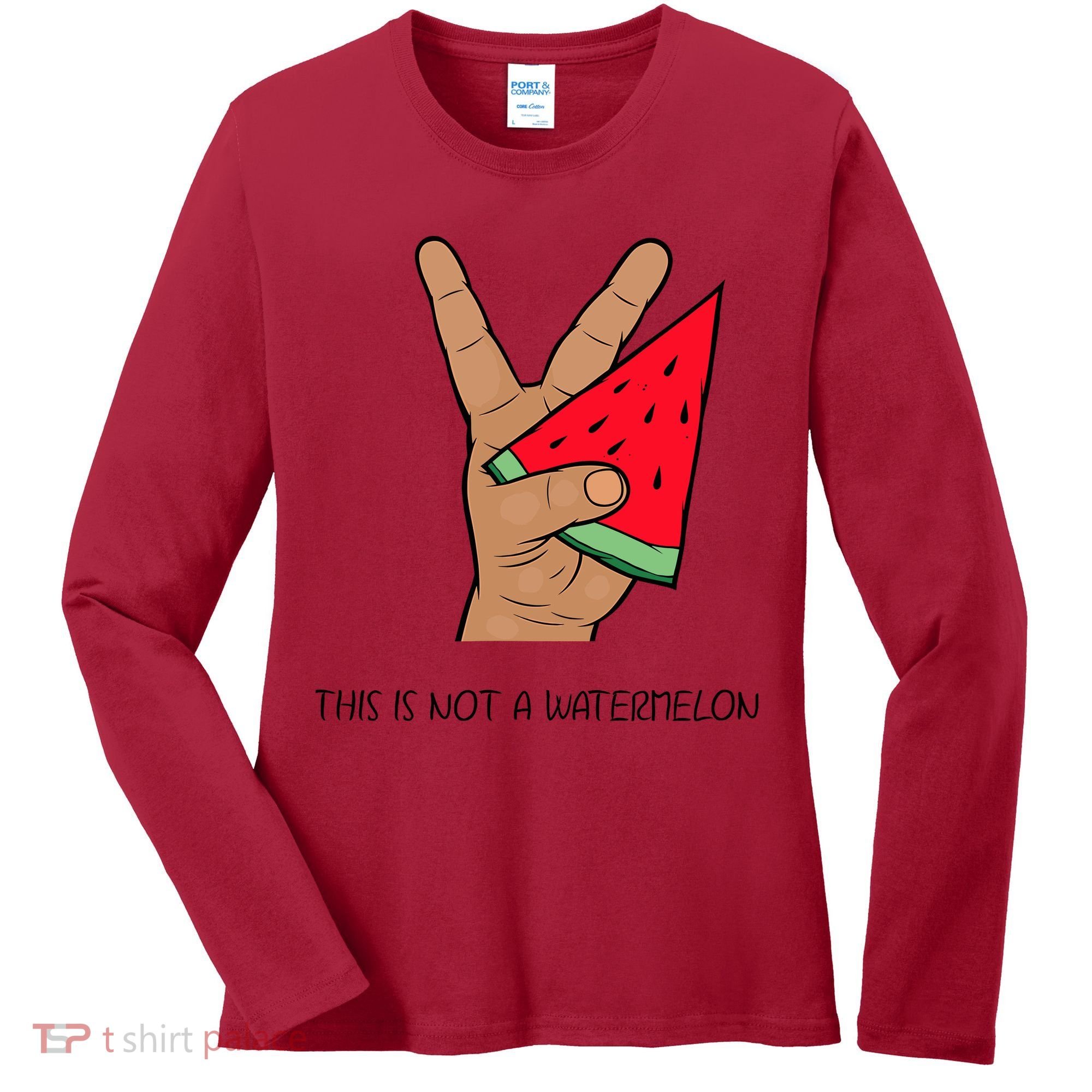 Palestine Watermelon Flag Support Gaza & Freedom! Women's Long Sleeve Shirt