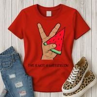 Palestine Watermelon Flag Support Gaza & Freedom! Women's T-Shirt thumb 3