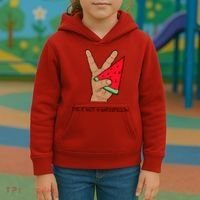 Palestine Watermelon Flag Support Gaza & Freedom! Kids Hoodie thumb 3