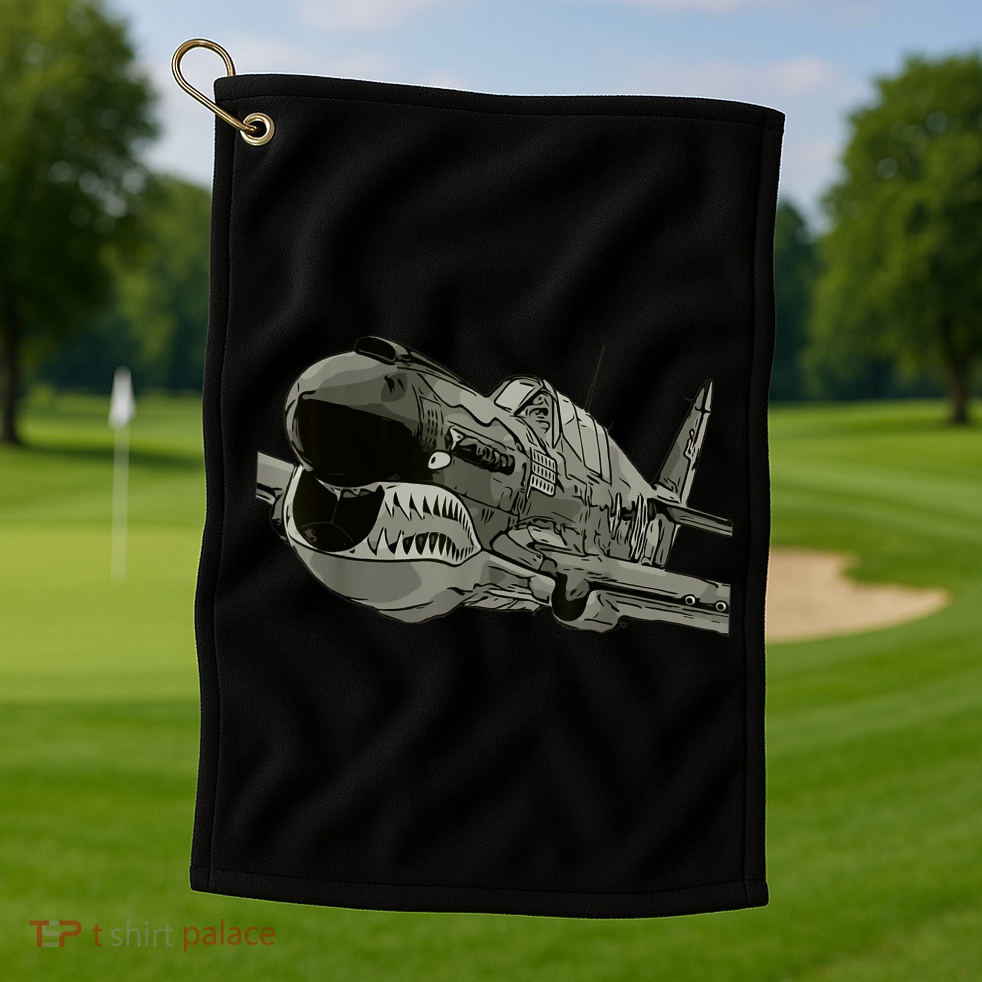 P40 Warhawk Fighter Aircraft WW2 Plane Spotting Spotter Golf Towel