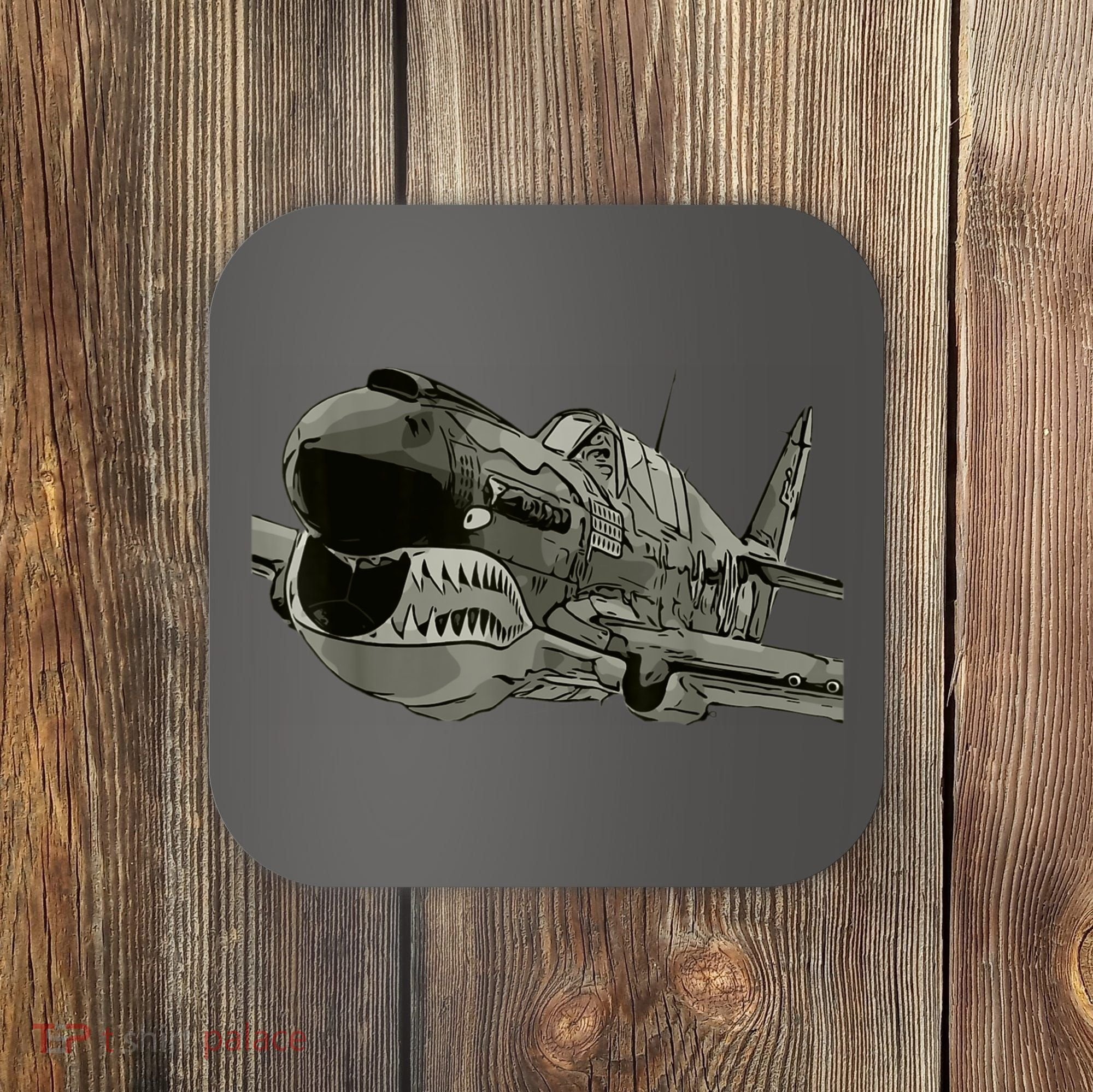 P40 Warhawk Fighter Aircraft WW2 Plane Spotting Spotter Coaster