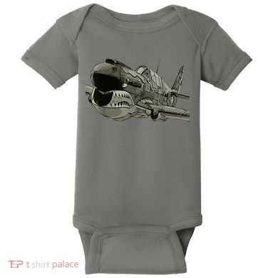 P40 Warhawk Fighter Aircraft WW2 Plane Spotting Spotter Baby Bodysuit