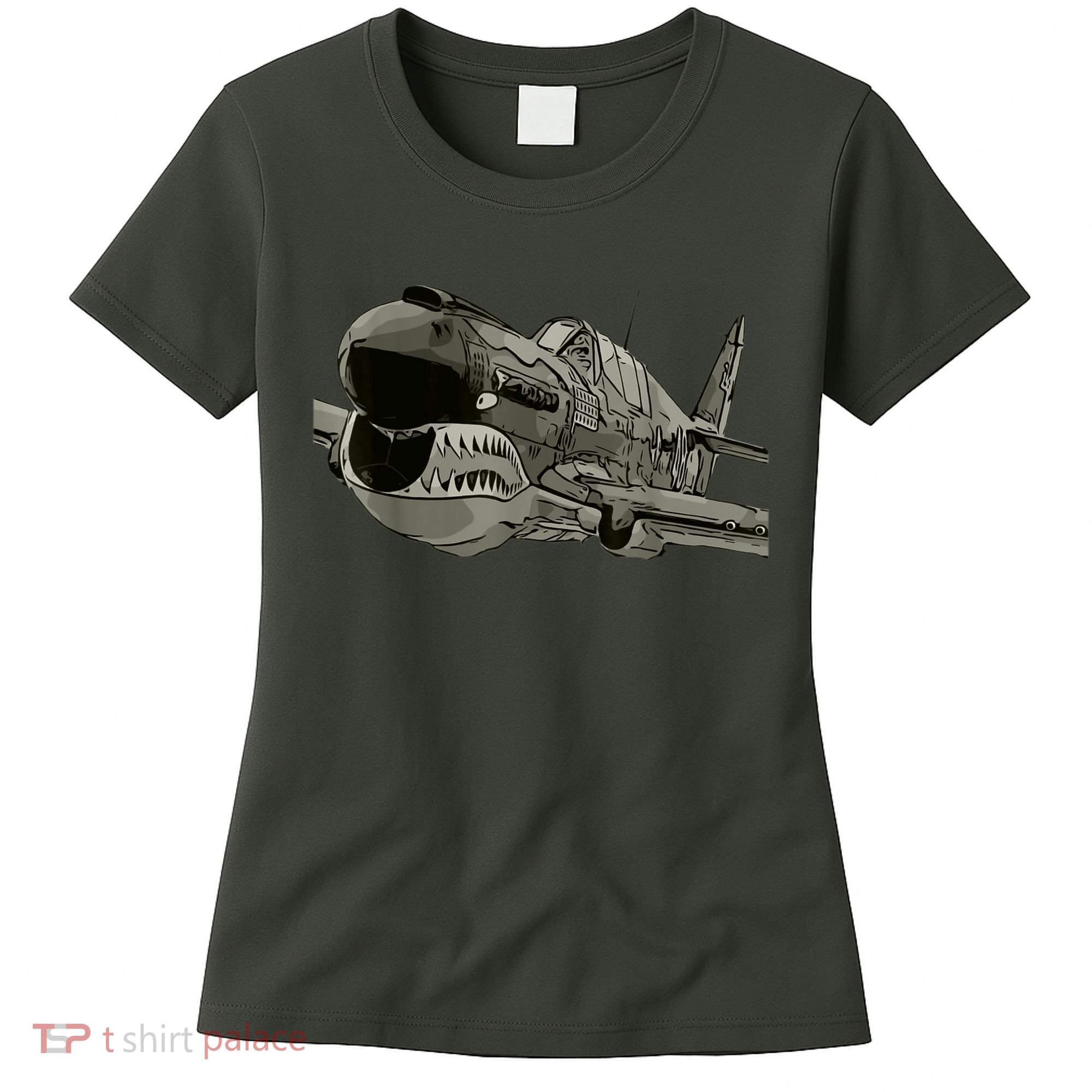 P40 Warhawk Fighter Aircraft WW2 Plane Spotting Spotter Women's T-Shirt
