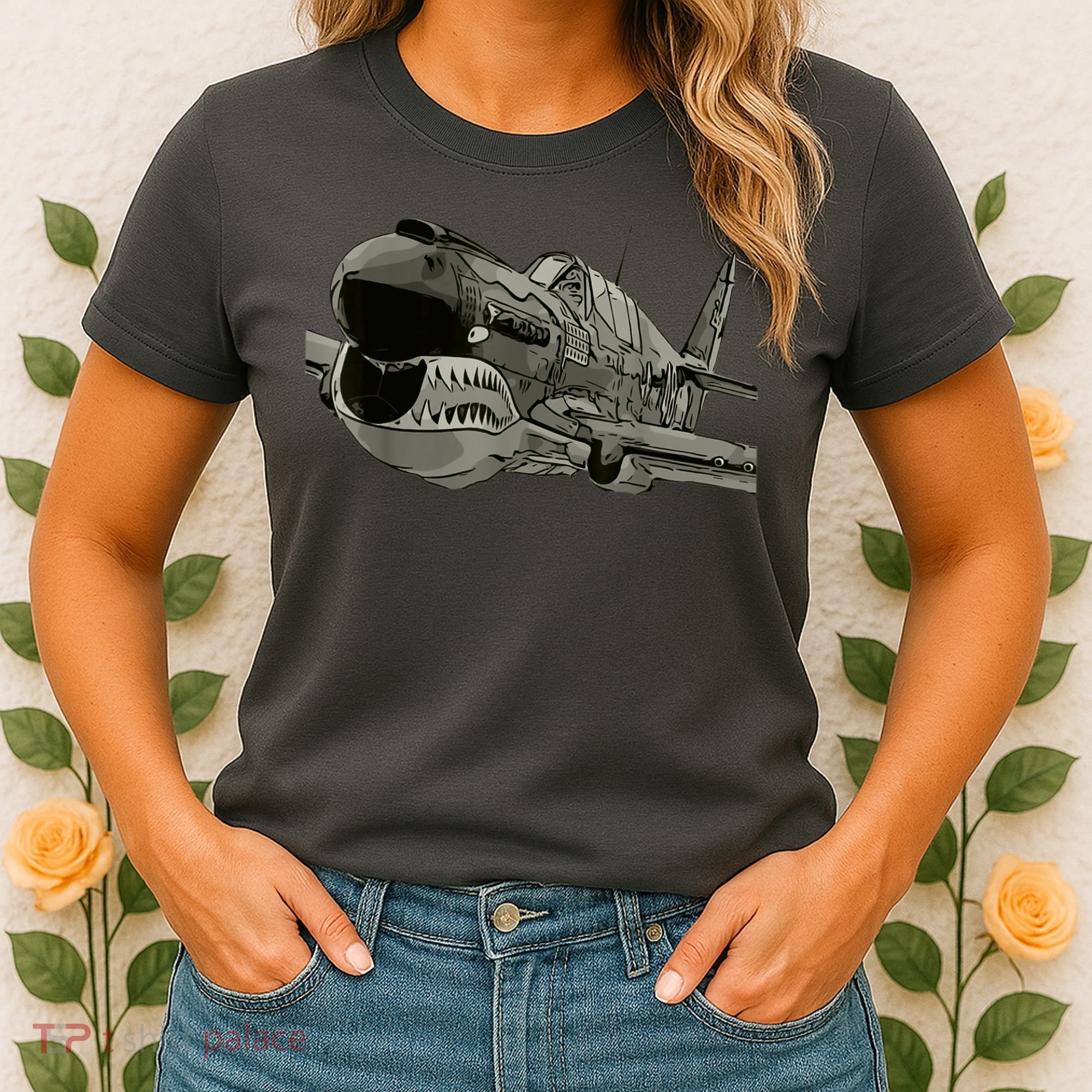 P40 Warhawk Fighter Aircraft WW2 Plane Spotting Spotter Women's T-Shirt